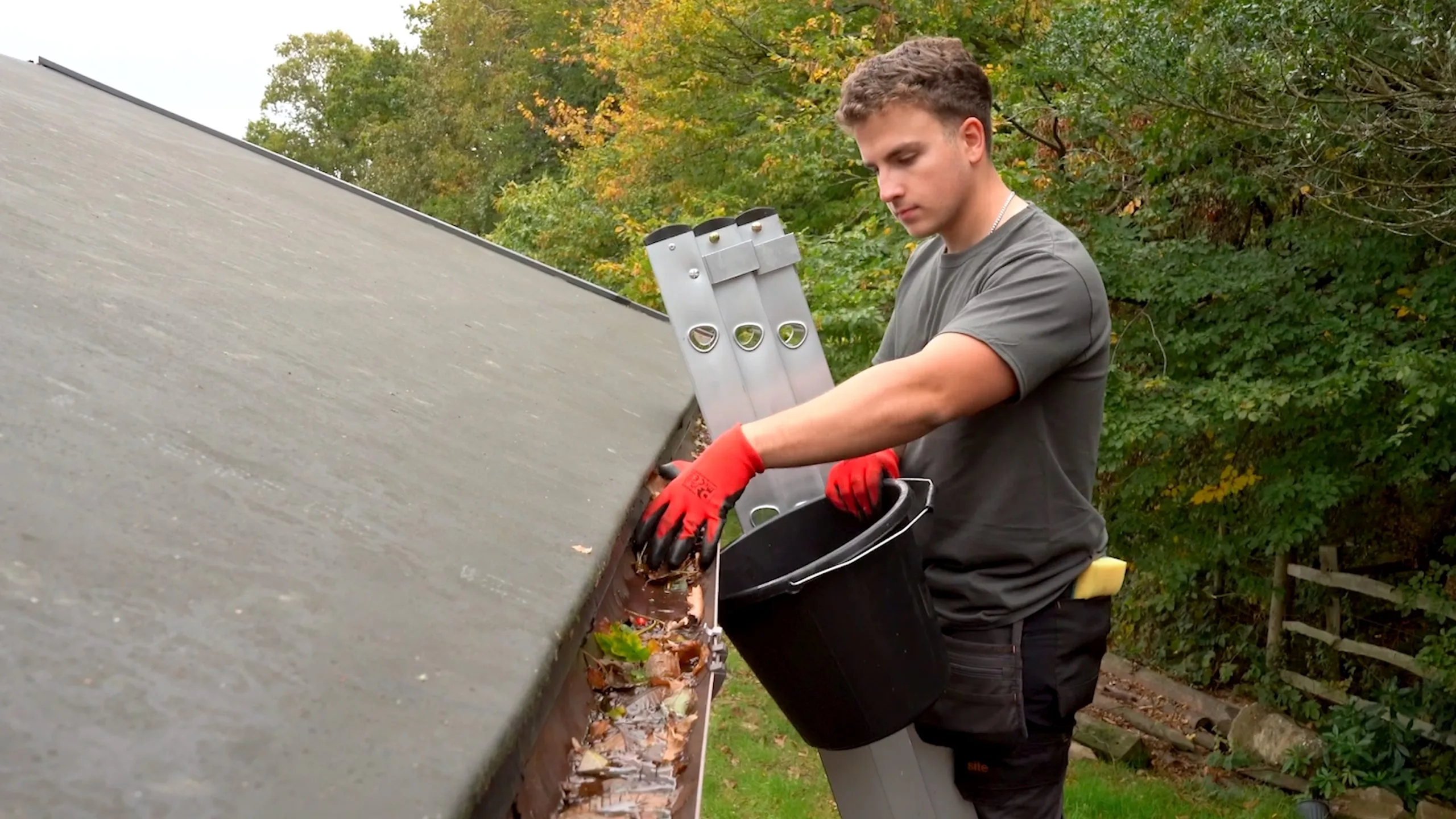 Residential gutter cleaning service