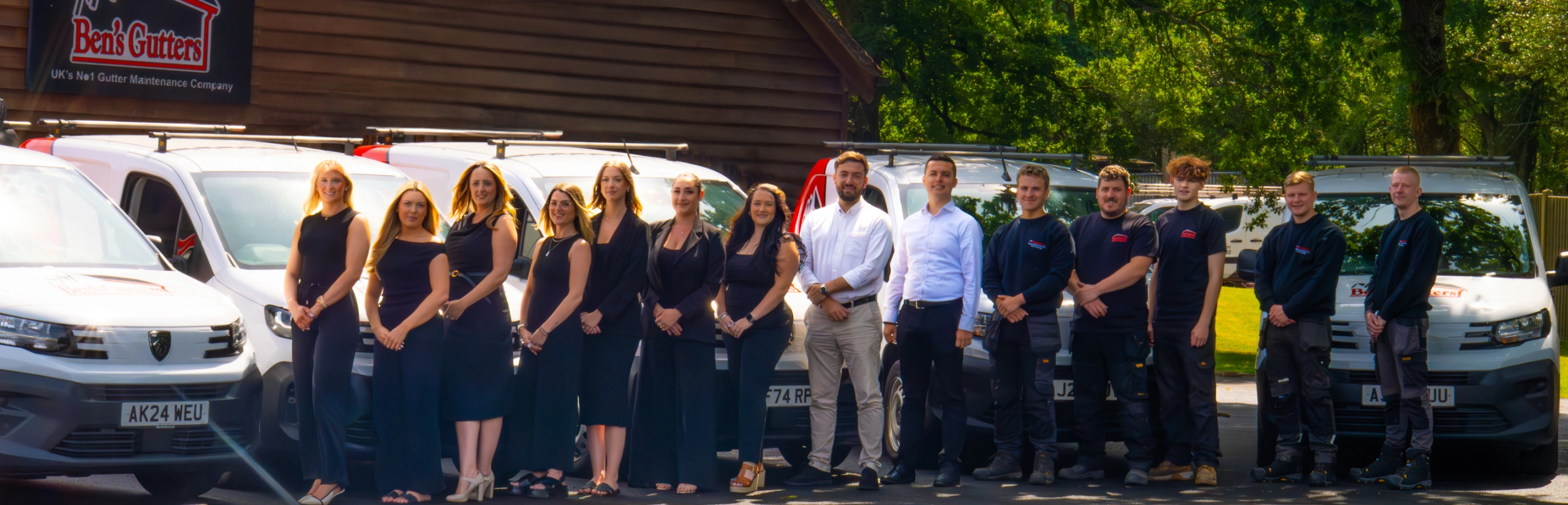 Ben's Gutters Sussex gutter cleaning team and service vehicles