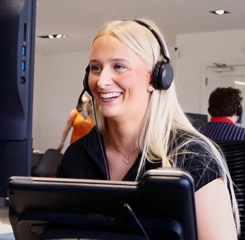 Friendly gutter cleaning customer support representative
